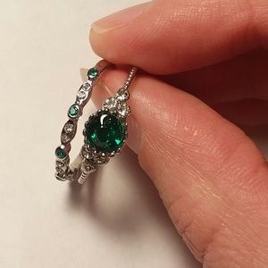 Green Stone Silver Rings